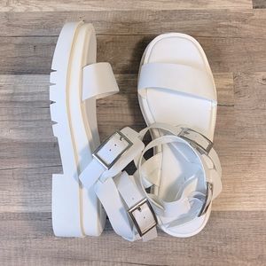 New Nasty Gal Platform White Sandals